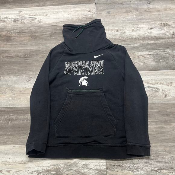 Michigan State University Hoodie Nike Spartans Black Women XS Funnel Neck GUC - Picture 1 of 8
